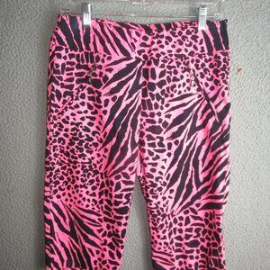 DKNY GOLF WOMEN'S CAPRI PANTS PINK BLACK SIZE 8 POLYESTER